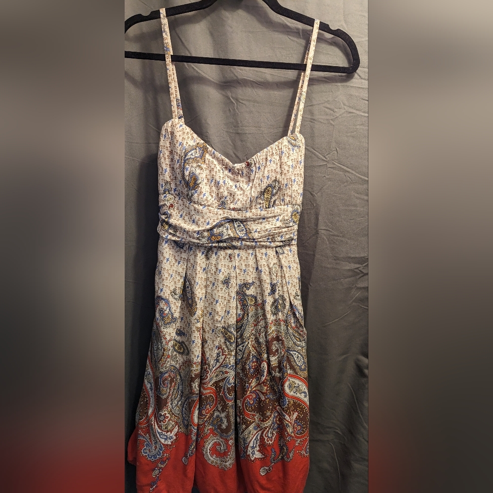 Empire Waist size 11 floral/paisley print mini dress